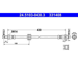 ATE Bremsschlauch 24.5103-0430.3 ATE Bremsschlauch 24.5103-0430.3