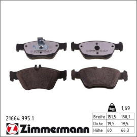 ZIMMERMANN Bremsbeläge 21664.995.1