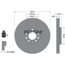 Bremsscheibe Opel P. Vectra C 02- 2.8/3.2 V6/3.0Cdti 92118803 Bremsscheibe Opel P. Vectra C 02- 2.8/3.2 V6/3.0Cdti 92118803