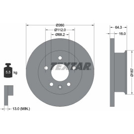 Textar Bremsscheibe 92055900 Textar Bremsscheibe 92055900