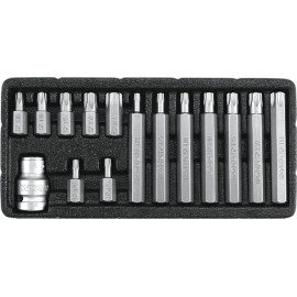 Bitsatz Torx Security T20-T55 15Tlg. Metallkasten YT-0417