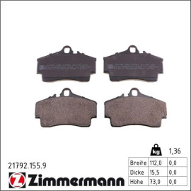 ZIMMERMANN Bremsbeläge 21792.155.9