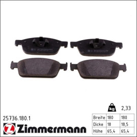 ZIMMERMANN Bremsbeläge 25736.180.1