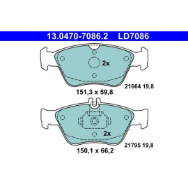 Bremsbelagsatz Db P. W202/W210 95-03 Keramik 13.0470-7086.2