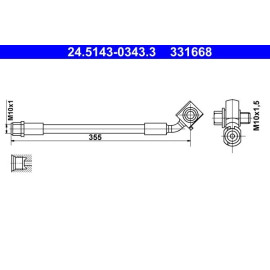 ATE Bremsschlauch 24.5143-0343.3 ATE Bremsschlauch 24.5143-0343.3