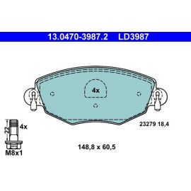 Bremsbelagsatz Ford P. Mondeo 1.8-3.0 00-07 Keramik 13.0470-3987.2