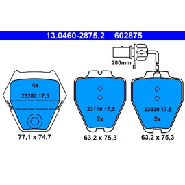 Bremsbelagsatz Audi S. A4/A6/Allroad 2,7-4,2 97-05 13.0460-2875.2