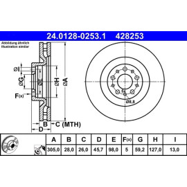 Bremsscheibe Fiat P. Doblo 1.3-2.0 D 10 24.0128-0253.1