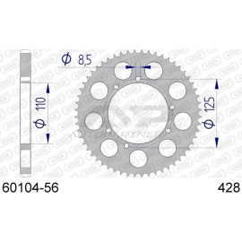 AFAM Kettenrad ALU 56 Zähne 60104-56
