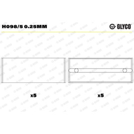 GLYCO Kurbelwellenlager H098/5 0.25mm
