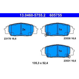 Bremsbelagsatz Honda P. Civic 1.4-2.0 01-12 13.0460-5755.2