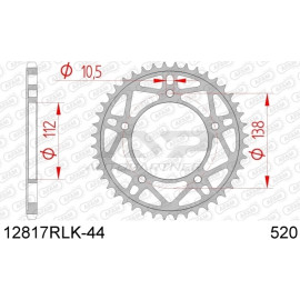 AFAM Kettenrad STAHL 12817RLK-44