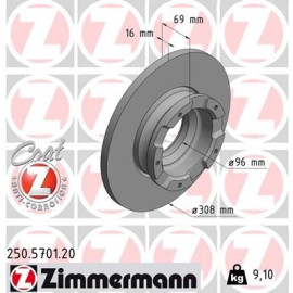ZIMMERMANN Bremsscheibe 250.5701.20 ZIMMERMANN Bremsscheibe 250.5701.20