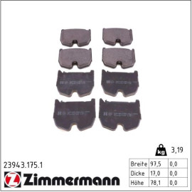 ZIMMERMANN Bremsbeläge 23943.175.1