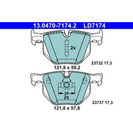 Bremsbelagsatz Bmw T. 5/6 2.0-3.0 03-10 Keramik 13.0470-7174.2