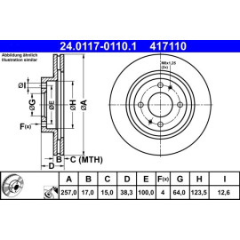 Bremsscheibe Peugeot P. Ion Electric 10 24.0117-0110.1 Bremsscheibe Peugeot P. Ion Electric 10 24.0117-0110.1