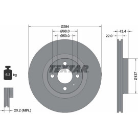 92053503 Textar Bremsscheibe 92053503 – 284 mm
