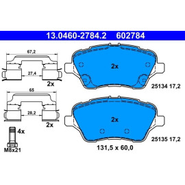 Bremsbelagsatz Ford P. B-Max/Transit 1.0/1.5-1.6 Tdci 12 13.0460-2784.2