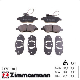ZIMMERMANN Bremsbeläge 23711.190.2