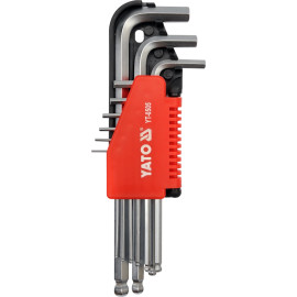 Sechskant-Stiftschlüsselsatz Kugel 9Tlg. 1,5û10 mm Crv YT-0505