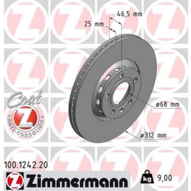 ZIMMERMANN Bremsscheibe 100.1242.20