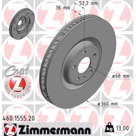 ZIMMERMANN Bremsscheibe 460.1555.20 ZIMMERMANN Bremsscheibe 460.1555.20