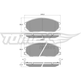 TOMEX brakes Bremsbelagsatz, Scheibenbremse TX 14-54