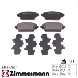 ZIMMERMANN Bremsbeläge 23094.165.1
