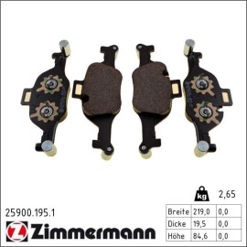 ZIMMERMANN Bremsbelagsatz, Scheibenbremse 25900.195.1