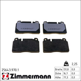 ZIMMERMANN Bremsbelagsatz, Scheibenbremse 25643.970.1 ZIMMERMANN Bremsbelagsatz, Scheibenbremse 25643.970.1