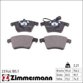 ZIMMERMANN Bremsbeläge 23746.185.1