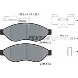 Bremsbelagsatz Fiat P. Ducato 06- Ad 1600Kg 2 Sensoren 2446902