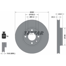 92119203 Textar Bremsscheibe 92119203 92119203 Textar Bremsscheibe 92119203