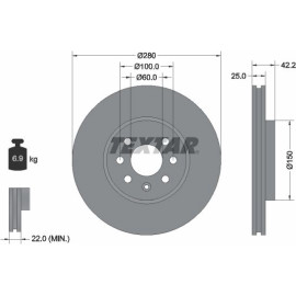 Bremsscheibe Opel P. Meriva 92124603