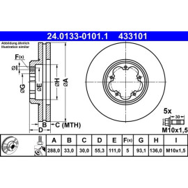 Bremsscheibe Tord P. Transit 2.2 Tdci 12 24.0133-0101.1