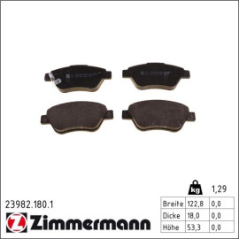ZIMMERMANN Bremsbeläge 23982.180.1