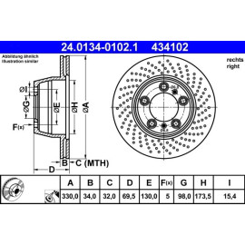 Bremsscheibe Porsche S. 911 00-12 Pr 24.0134-0102.1 Bremsscheibe Porsche S. 911 00-12 Pr 24.0134-0102.1