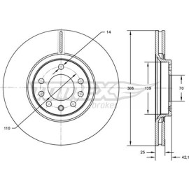 TOMEX brakes Bremsscheibe TX 72-03