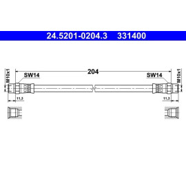 ATE Kupplungsschlauch 24.5201-0204.3 ATE Kupplungsschlauch 24.5201-0204.3