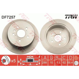 TRW Bremsscheibe Lexus T. Rx 03-08 DF7257 TRW Bremsscheibe Lexus T. Rx 03-08 DF7257