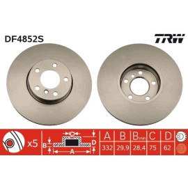 TRW Bremsscheibe BMW E70 X5 07 DF4852S TRW Bremsscheibe BMW E70 X5 07 DF4852S