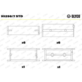 GLYCO Kurbelwellenlager H1298/7 STD