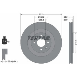 Bremsscheibe Citroen P. Ds3 1.2-1.6 09 92267103 Bremsscheibe Citroen P. Ds3 1.2-1.6 09 92267103