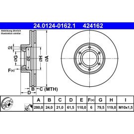 ATE Bremsscheibe Opel Vorderachse Movano 1.9-3.0 DTI 98 24.0124-0162.1 ATE Bremsscheibe Opel Vorderachse Movano 1.9-3.0 DTI 98 24.0124-0162.1