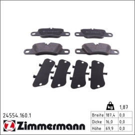 ZIMMERMANN Bremsbeläge 24554.160.1