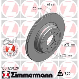 ZIMMERMANN Bremsscheibe 150.1281.20