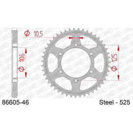 AFAM Kettenrad STAHL 46 Zähne 86605-46