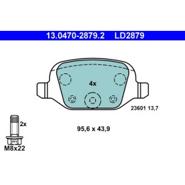 ATE Bremsbelagsatz 13.0470-2879.2 ATE Bremsbelagsatz 13.0470-2879.2