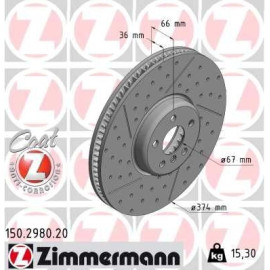 ZIMMERMANN Bremsscheibe 150.2980.20 ZIMMERMANN Bremsscheibe 150.2980.20