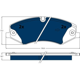 Bremsklötze VA Electric Blue GDB1898BTE